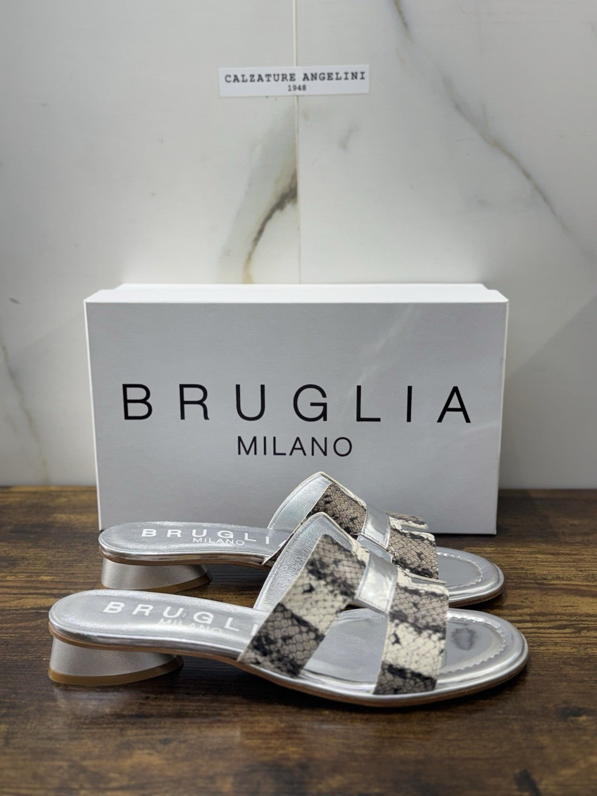 Bruglia Milano Sandalo Donna Argento   Pelle  Top Quality Scarpe Donna 41