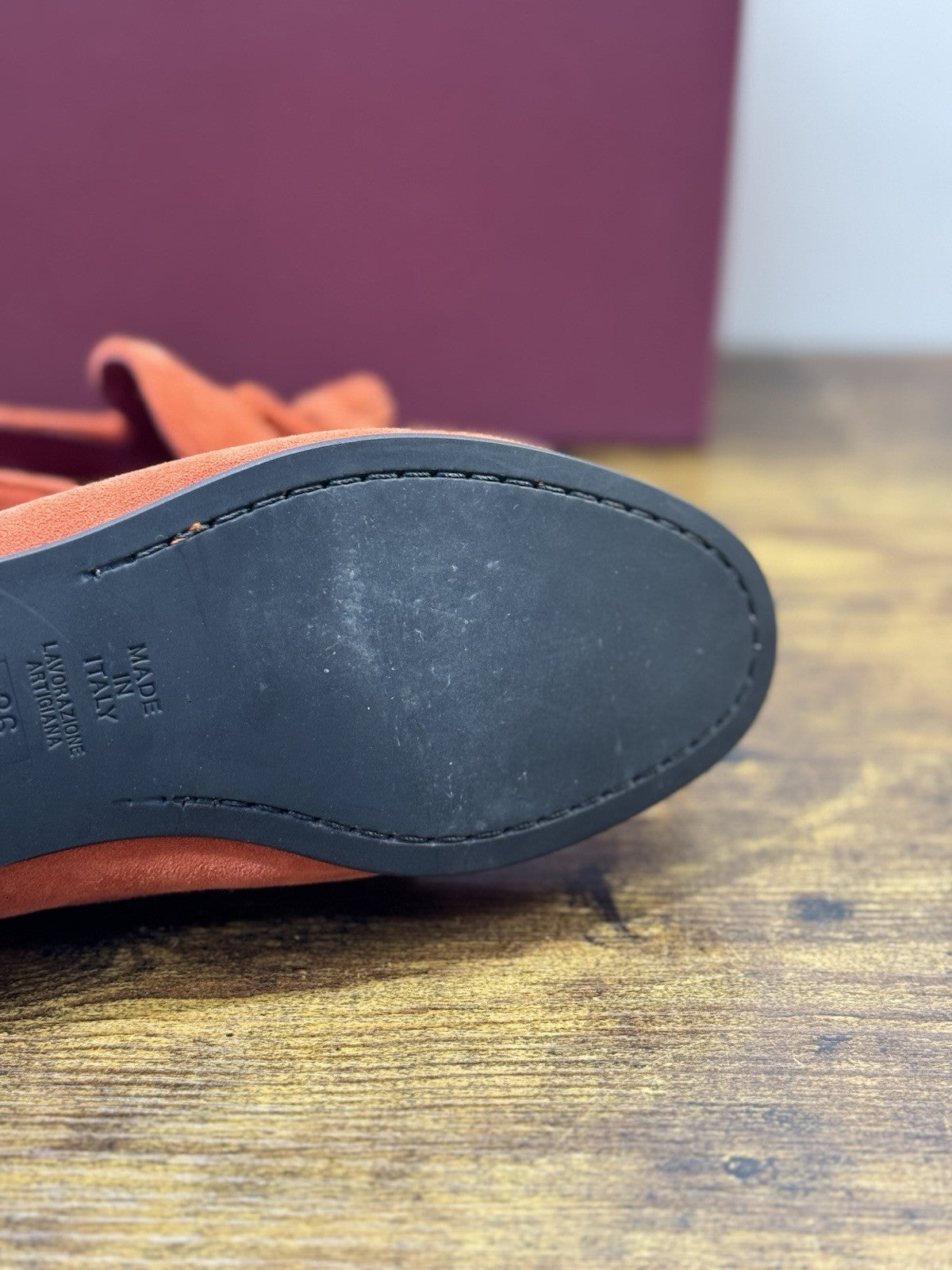 Seboy’s Mocassino  Pelle Suede Arancio Nappine  Casual Donna 36