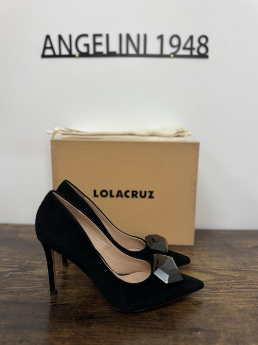 Lola Cruz Décolleté Pelle Suede  Nero Tacco Casual Donna 36