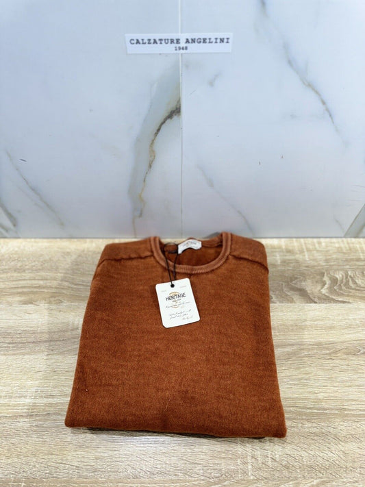 Heritage Maglia Uomo Lana E Cashmere Arancio  Made In Italy 50