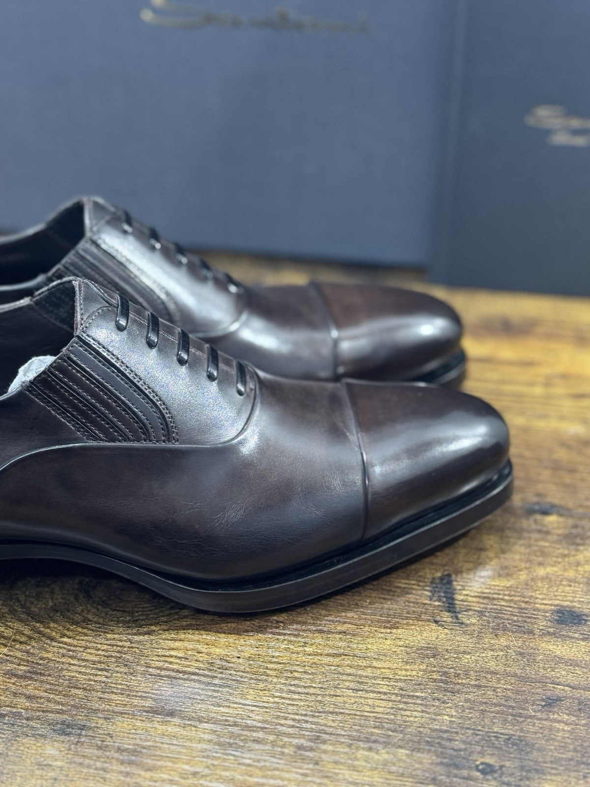 Santoni Stringata Limited Edition Box Brown  Luxury Handmade Santoni Uomo 39