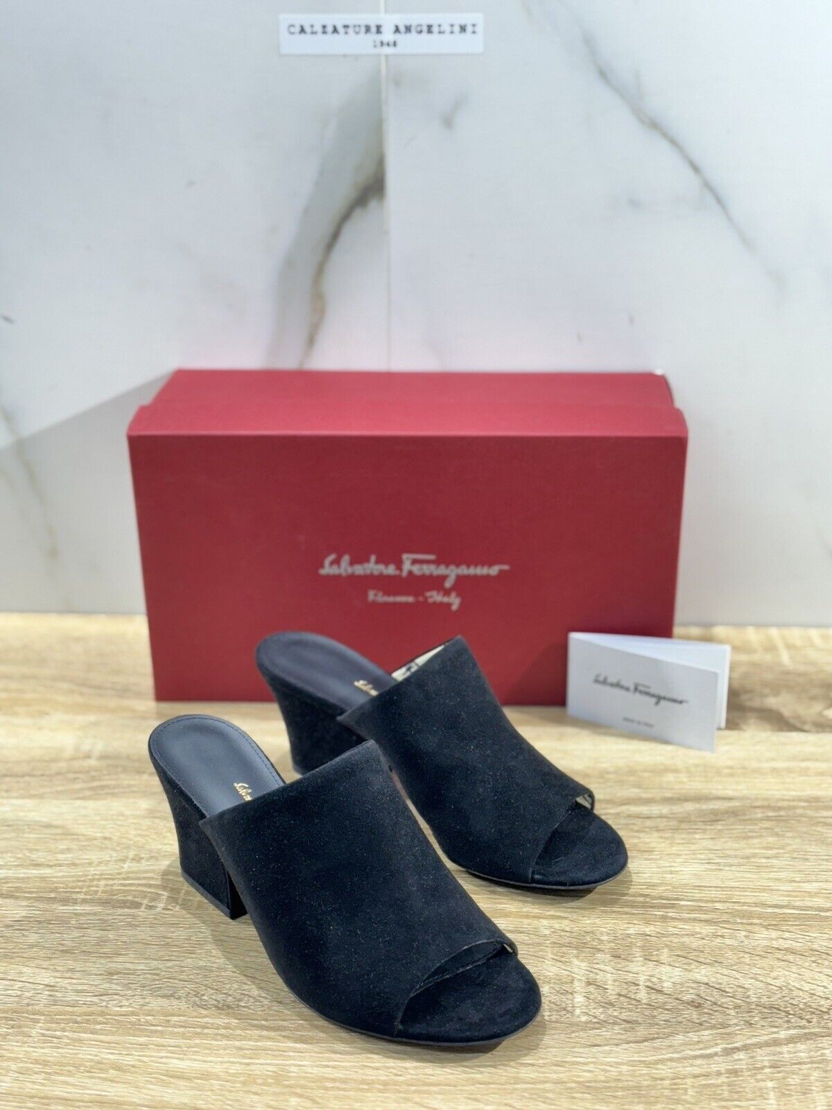 Salvatore Ferragamo Mule  Donna Sophie  Suede Nero Luxury Ferragamo Woman 37.5