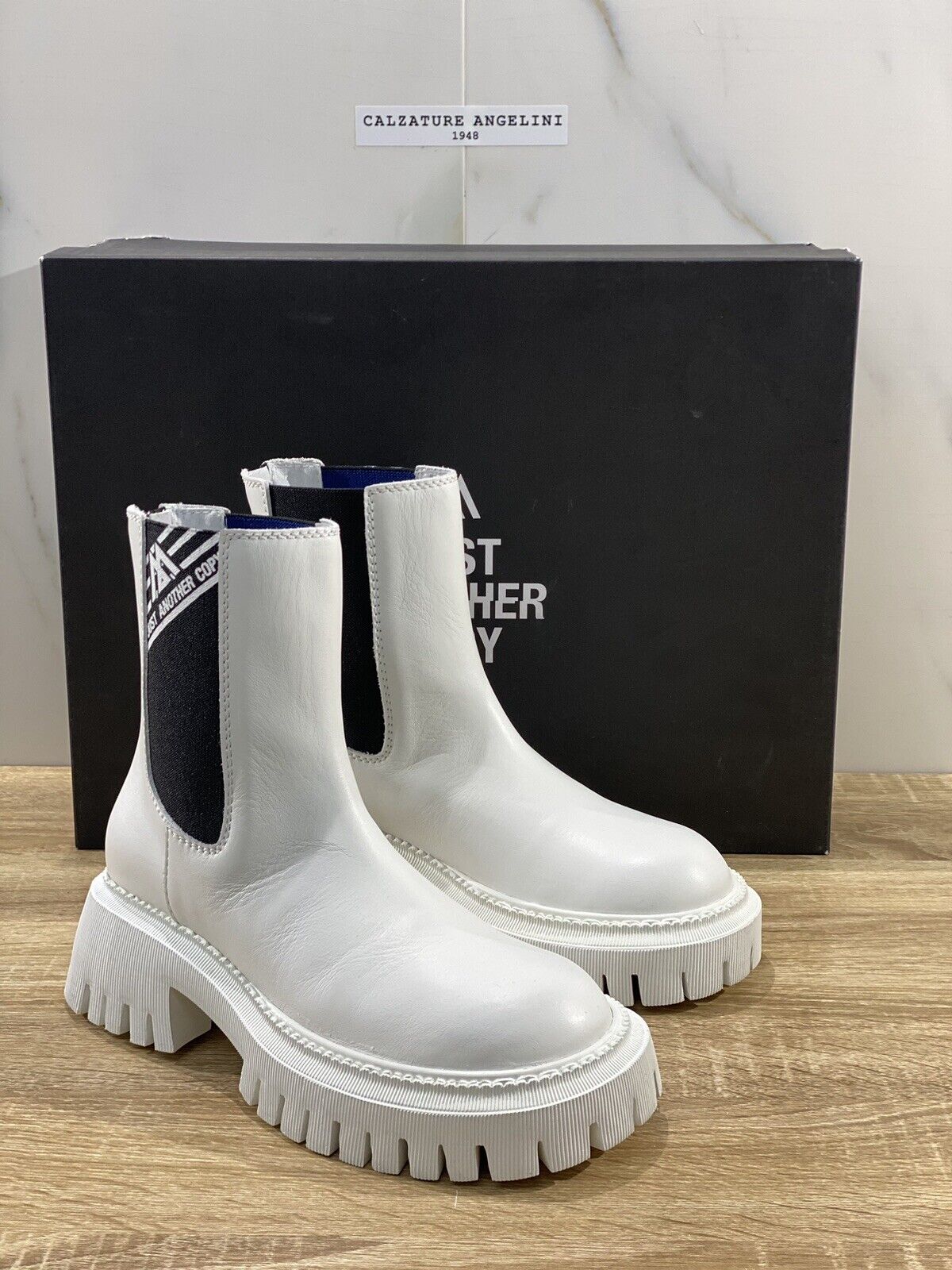 Just Another copy axel mid boot Donna pelle bianco combat 38