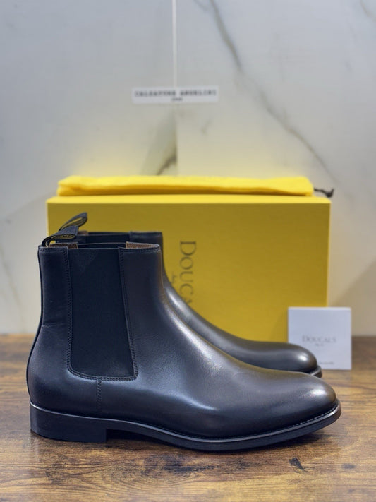 Doucal’s Scarpa Uomo Chelsea Boot Nero   Pelle    Luxury Men Doucal’s Shoes 44