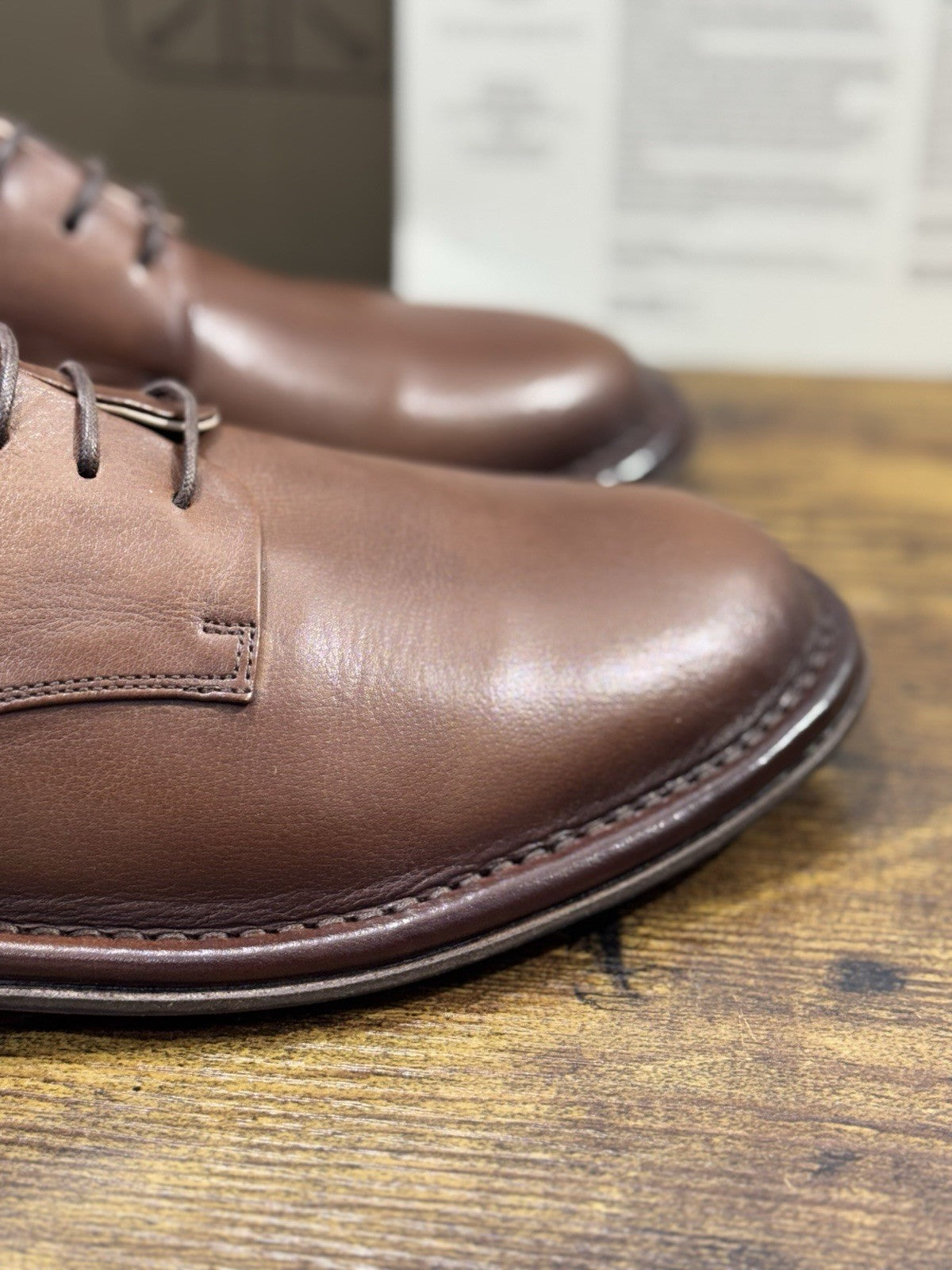 Pantanetti Derby   Pelle Mandorla   Fondo Cuoio Handmade In Italy Uomo 44