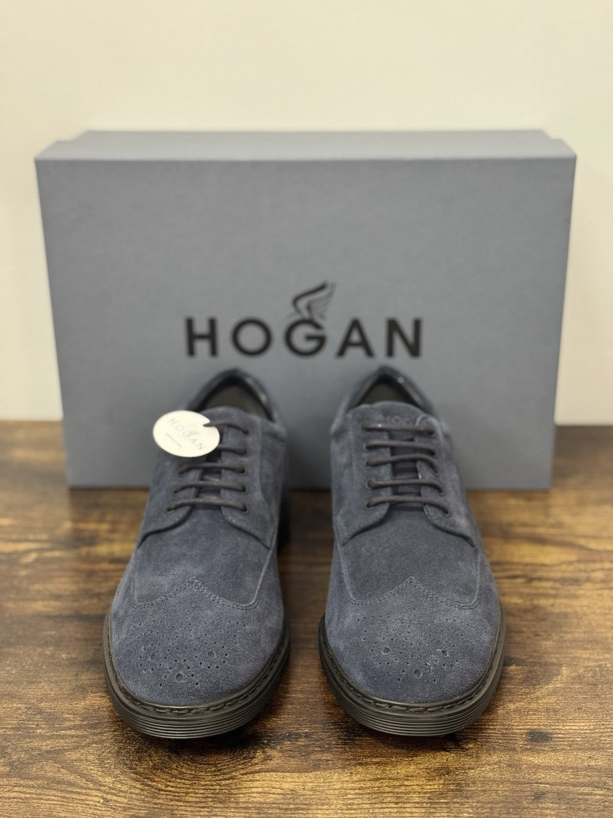 Hogan Derby Suede Blu Casual Memory Foam Hogan Business Uomo 39.5