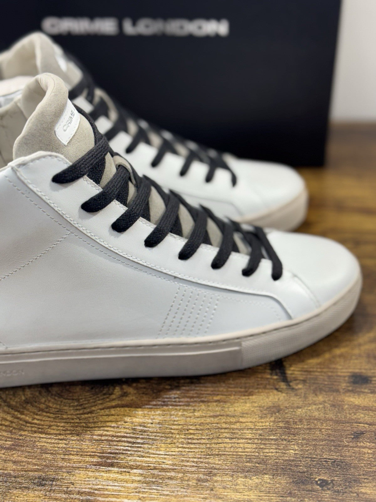 Crime London Sneaker Uomo High  Essential      Pelle  Bianco Casual Men Shoes 41