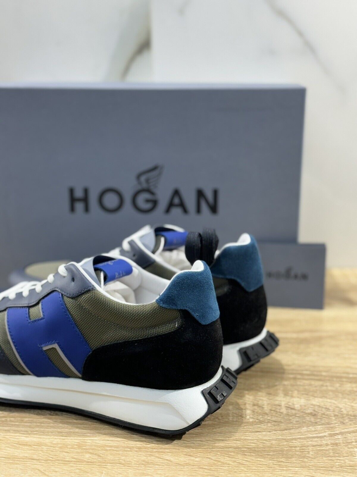 Hogan H601 uomo sneaker Pelle Blu  memory foam Luxury Hogan Men Shoes 40