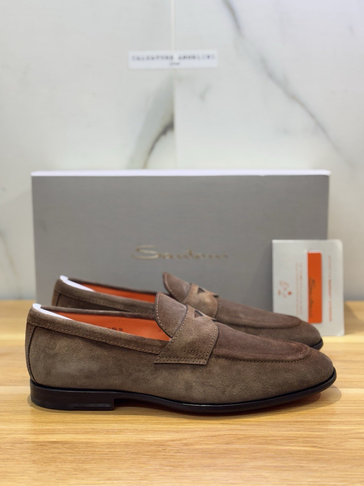Santoni Mocassino Fondo Cuoio Suede Sabbia Luxury Santoni Uomo 42