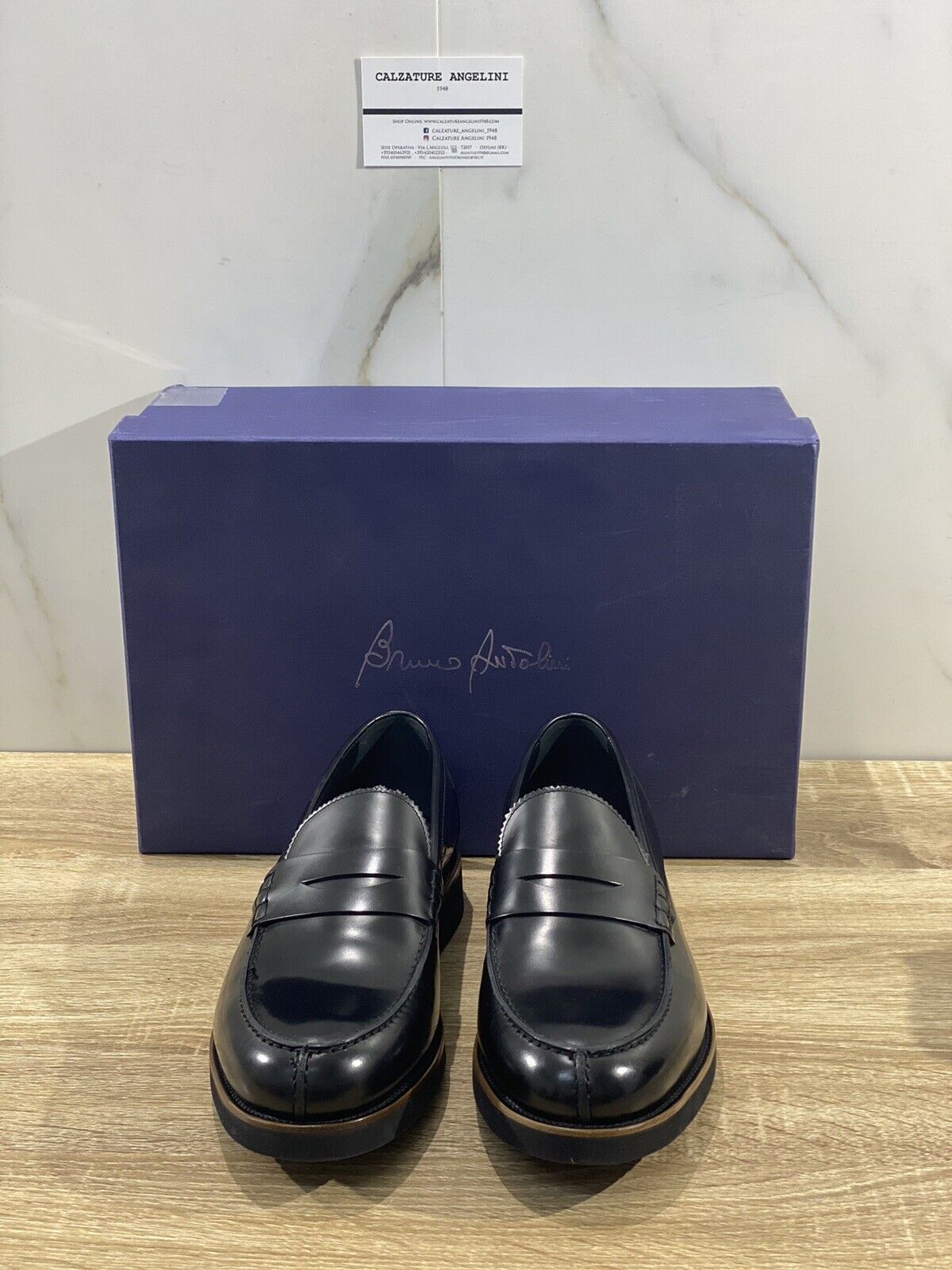 Bruno Antolini Mocassino uomo polish nero fondo Gomma Extra Light 40