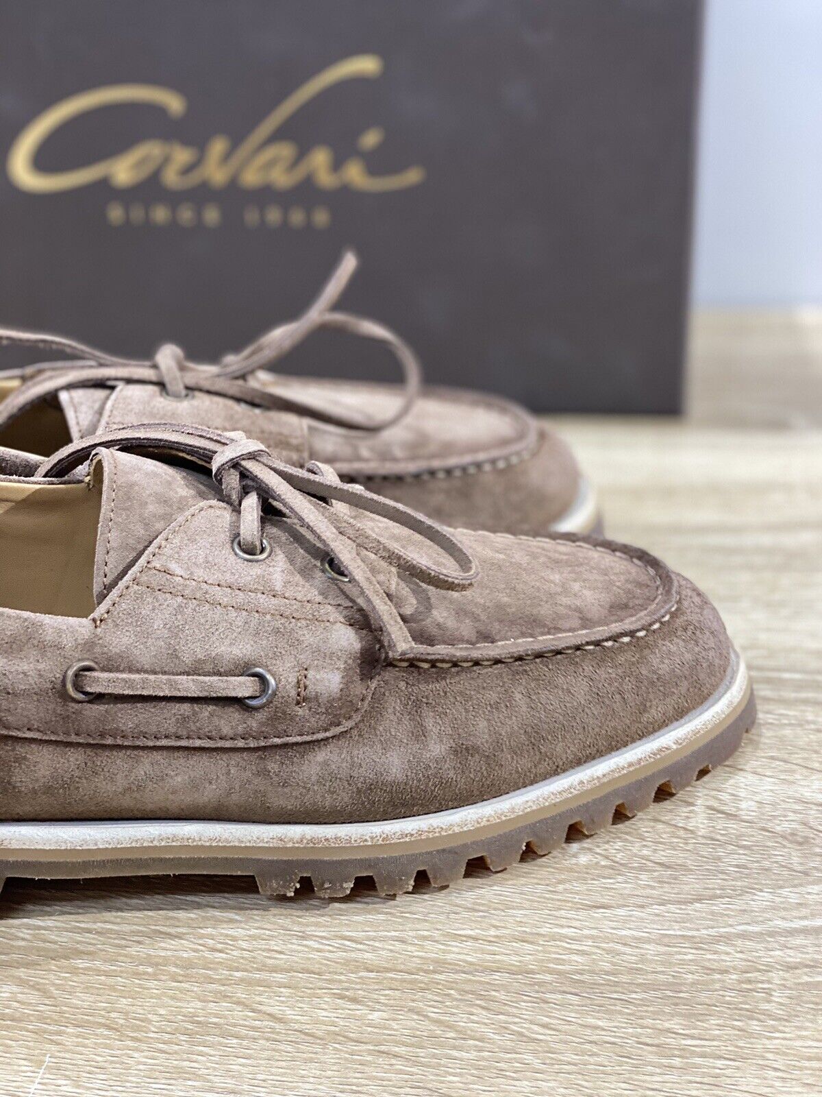 Corvari 1930 Softy Chocolat Mocassino Barca Luxury Shoes 43.5