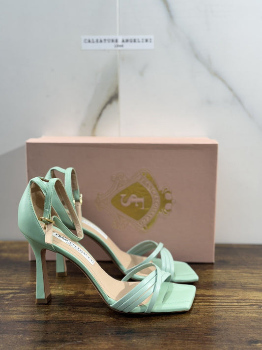 Francesco Sacco Sandalo Donna Luxury Handmade In Pelle Menta 38