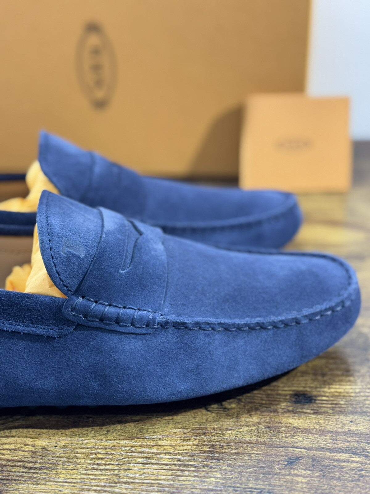 Tod’s Mocassino Uomo Icon Driver Gommino Suede Blu Luxury Tod’s 41