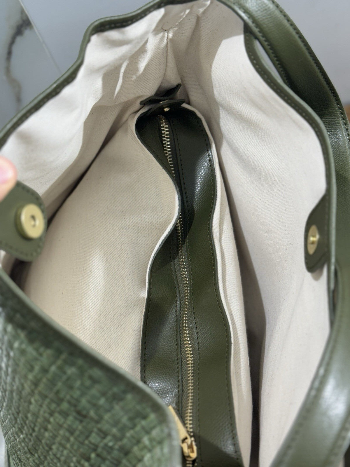 My Best Bag Firenze Borsa Verde Militare Secchiello Causal Pelle Donna