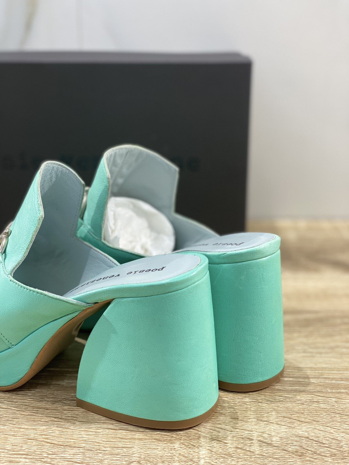 Poesie Veneziane Sandalo donna  Pelle Acquamarina  Tacco   made in italy 41