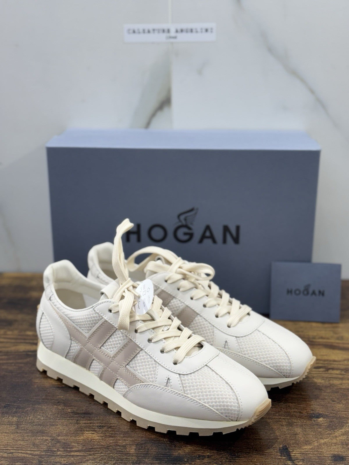 Hogan H671  Sneaker Pelle Beige Slash       Hogan Scarpe Donna 41