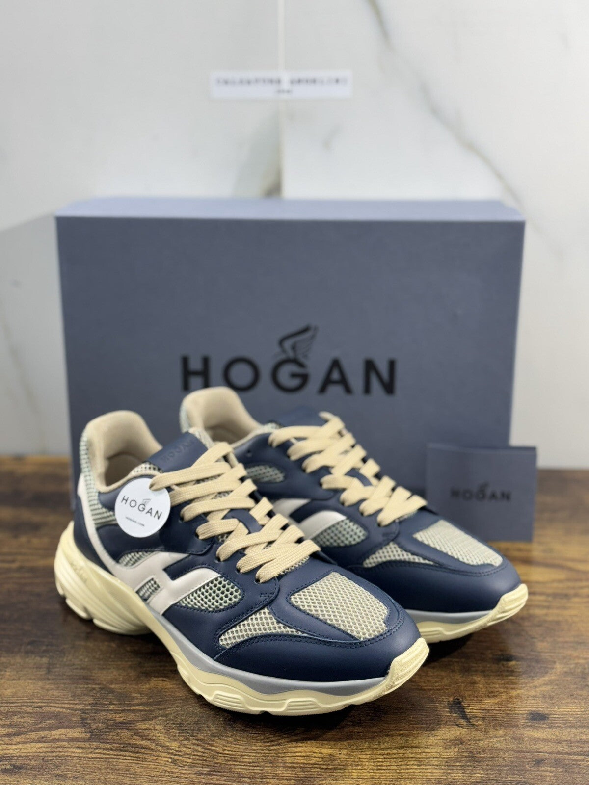 Hogan H665   sneaker Pelle Blu    memory foam Luxury Hogan Men 40.5