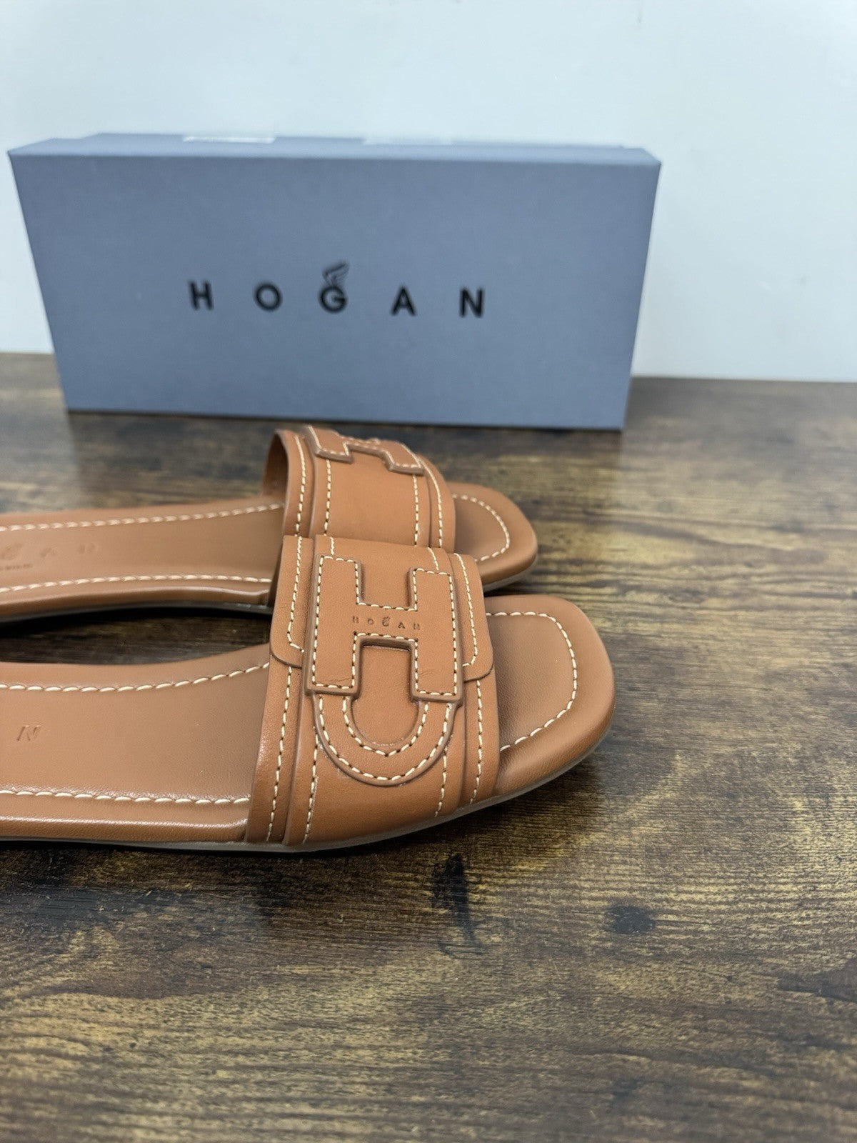 Hogan H685 Ciabatta H Pelle Cuoio  Casual Hogan Donna 38