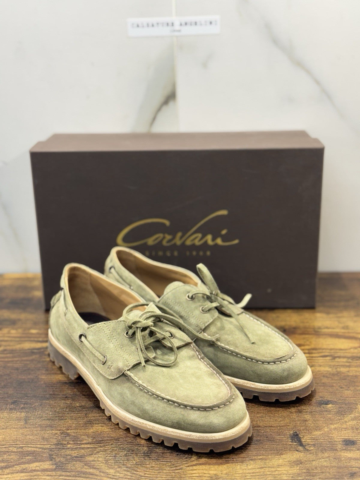 Corvari Scarpa Uomo Barca Suede Bosco Casual Corvari Uomo 40