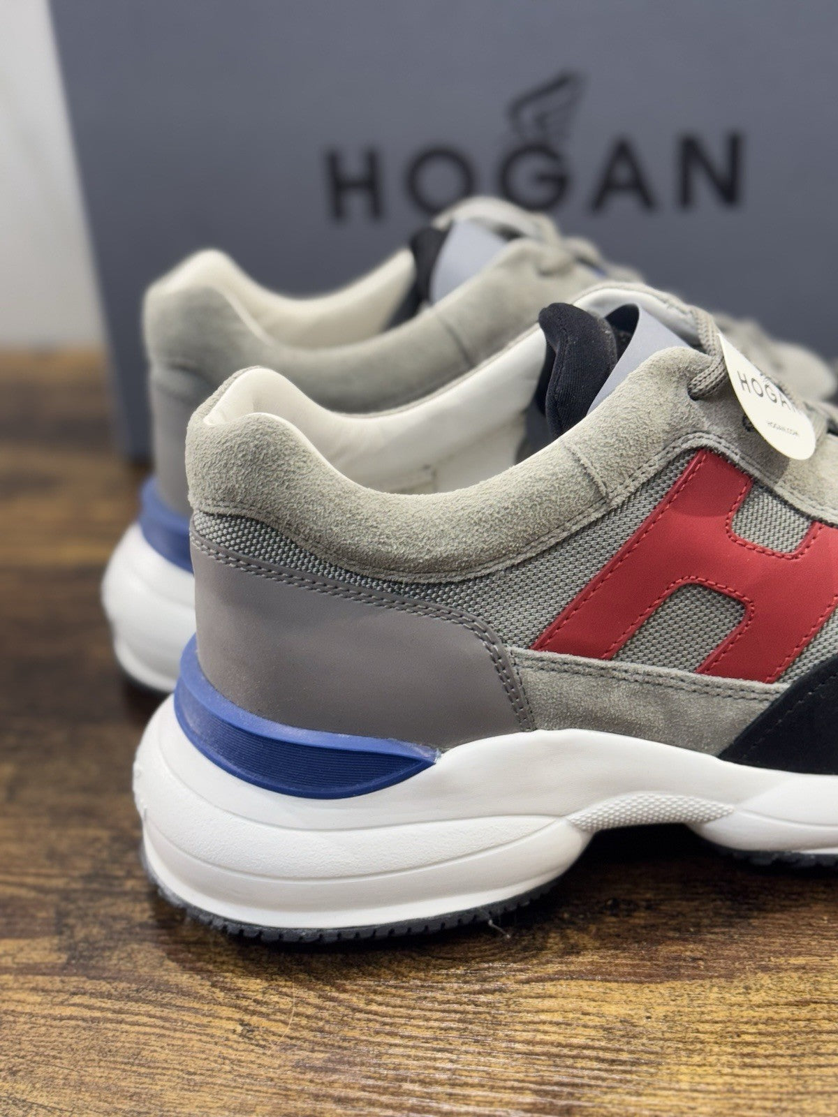 Hogan Interaction  Sneaker Pelle Grey  Memory Foam Luxury Hogan Uomo 42.5