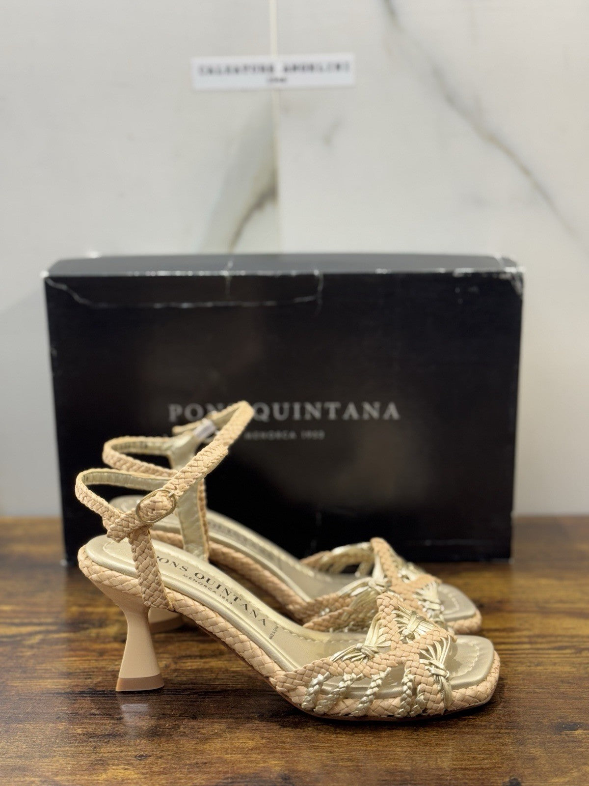 Pons Quintana Sandalo Pelle Beige Oro Con Tacco   Casual Pons Quintana Donna 36