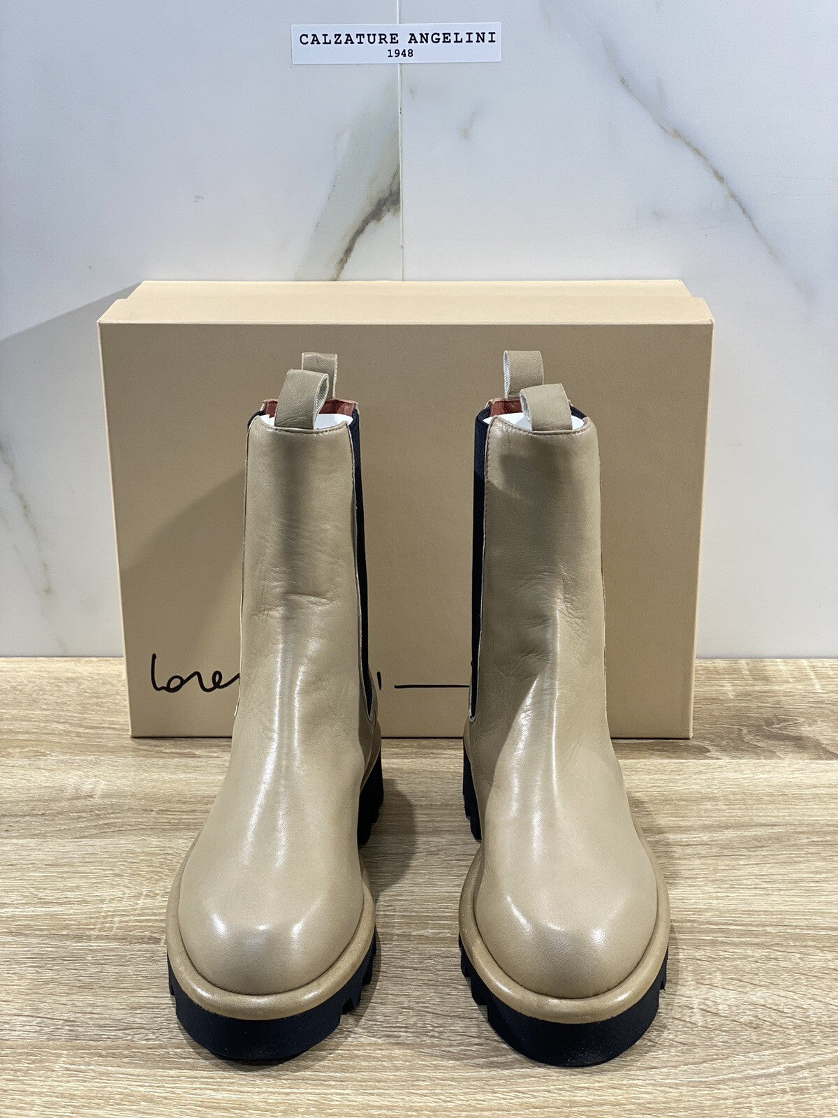 Lorena Paggi Chelsea Boot donna 22253 pelle Sabbia luxury boot Fur 42