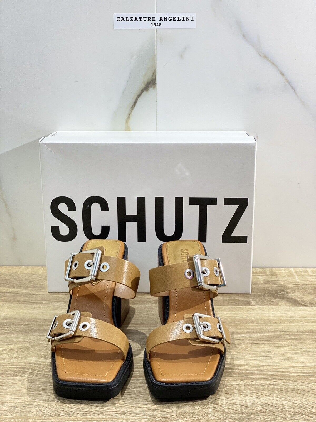 Schutz Sandalo Donna Pelle Nude Con Tacco Casual Sandal 40