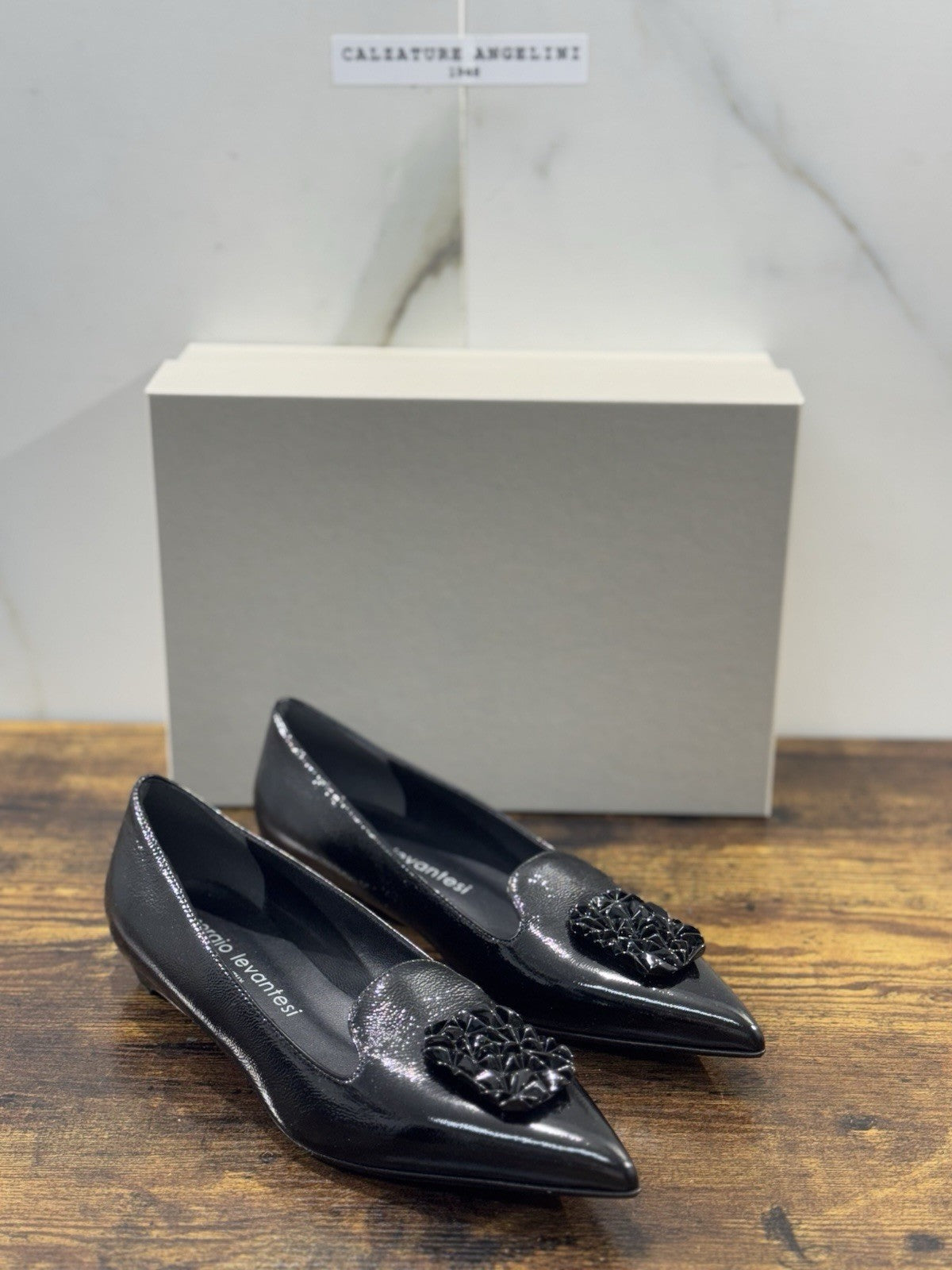 Sergio Levantesi Ballerina Pelle Nera   Luxury Made In Italy Donna 41