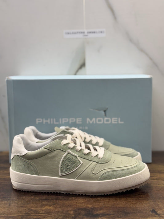 Philippe Model Nice Low Men Sneaker Uomo Pelle Verde 41