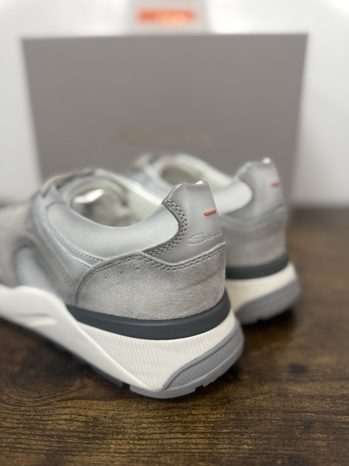 Santoni Innova Sneaker Pelle Grey   Casual Luxury Santoni Scarpa Uomo 43.5