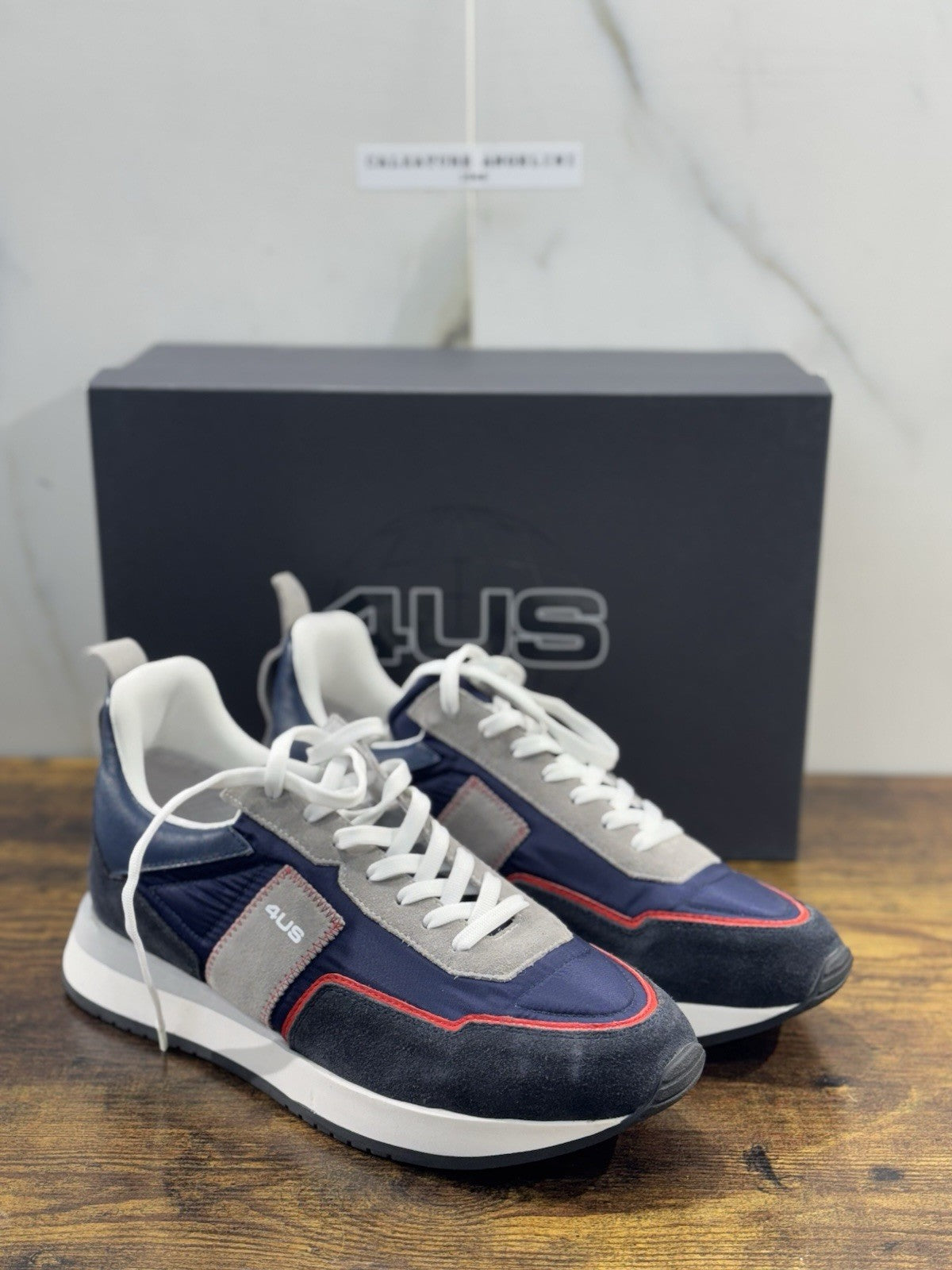 Paciotti 4US Sneaker Uomo Pelle Suede Blu Grey    Casual 41