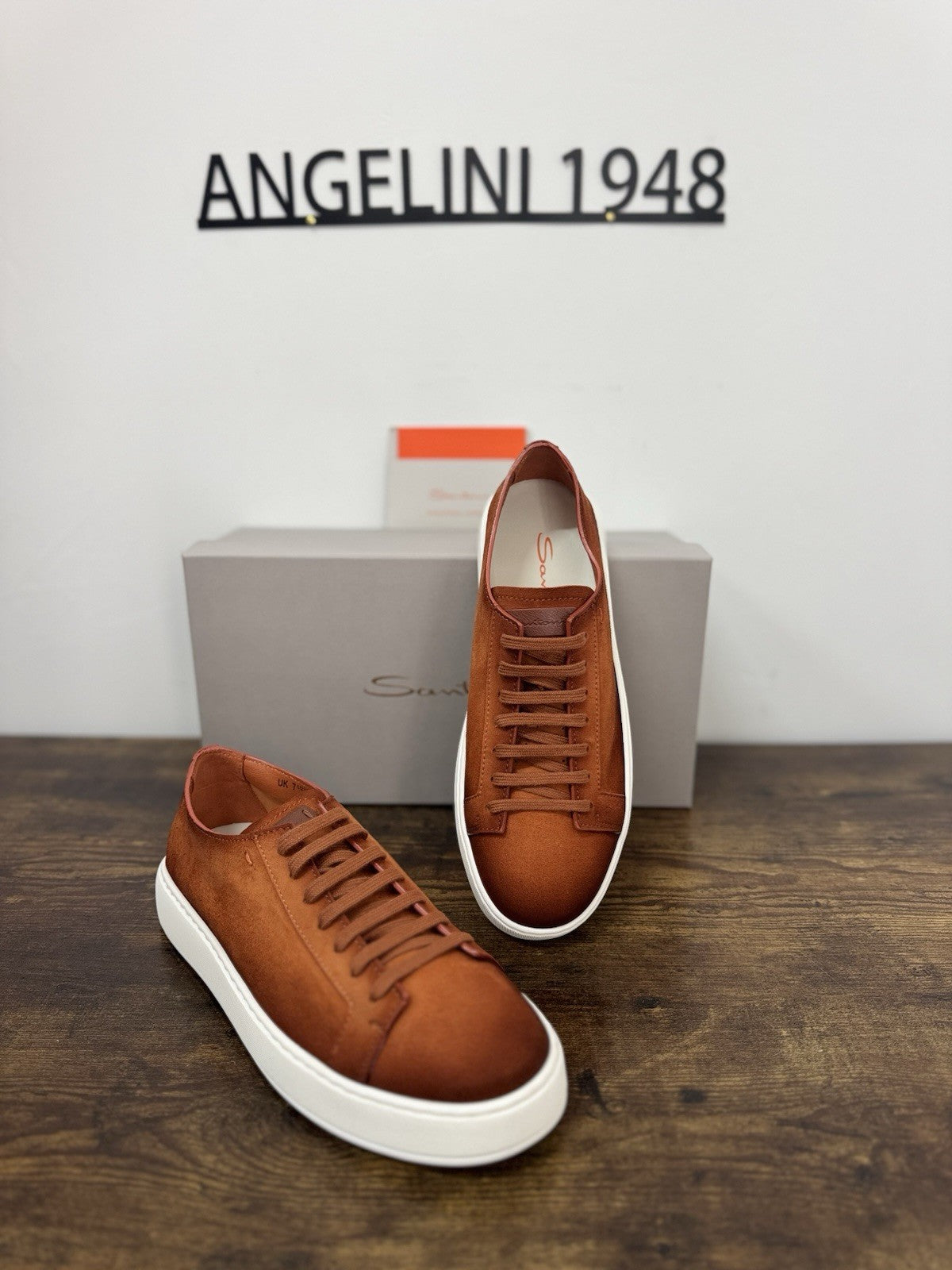 Santoni Sneaker Icon  Pelle Suede Orange Luxury Scarpa Santoni Uomo 41.5
