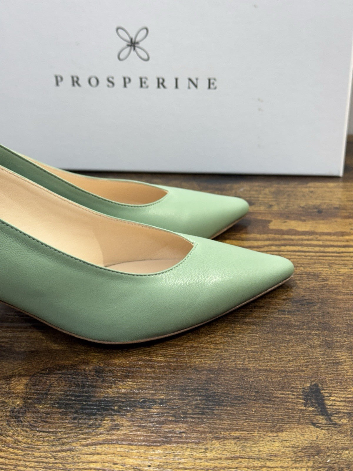 Prosperine Sling Back Pelle Verde Tacco Oro Donna 36