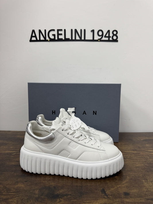 Hogan H Stripes Pelle Bianco Argento Casual Hogan Donna 38