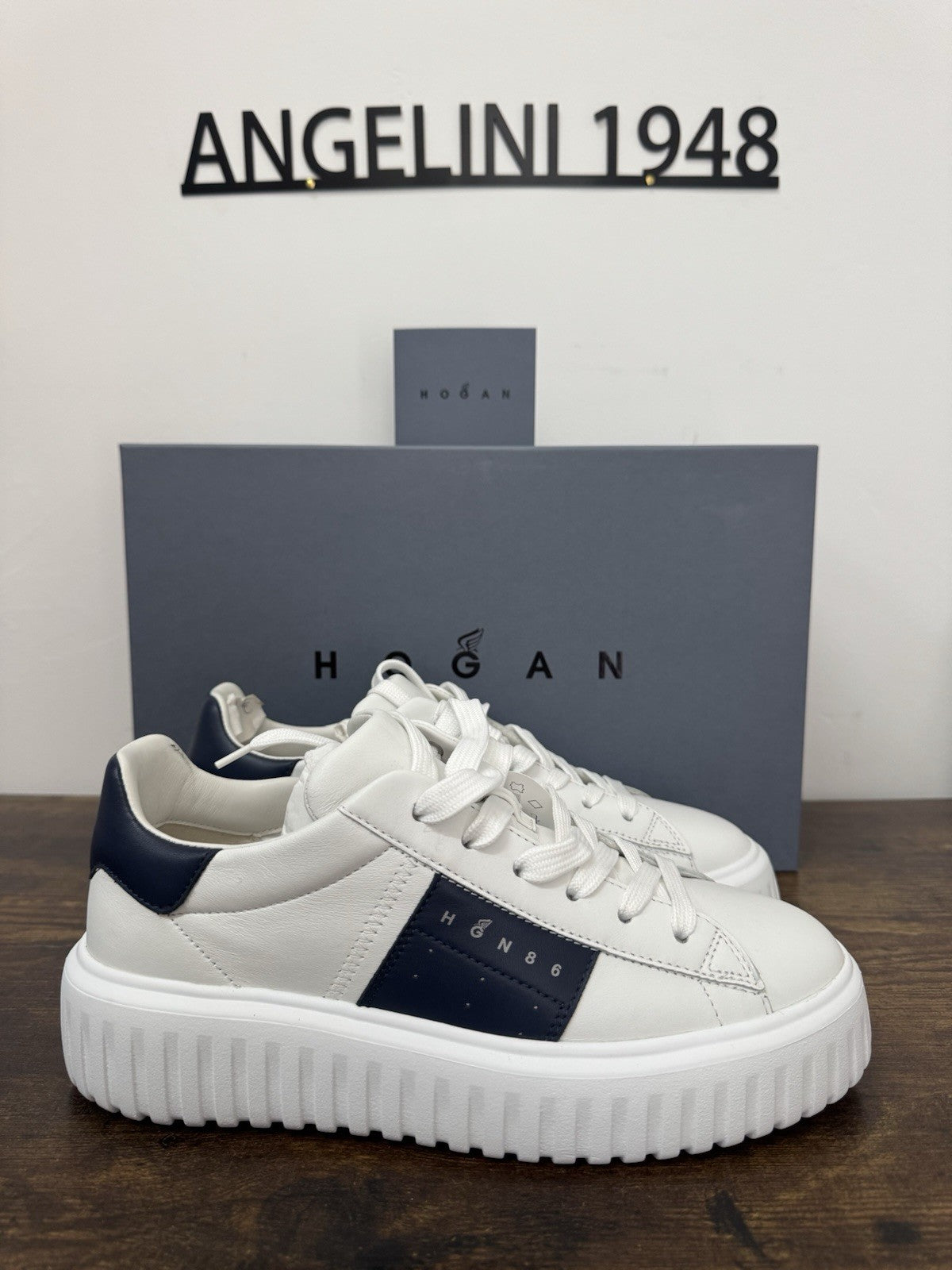 Hogan H-stripes New H Band Pelle Bianca Memory Foam Scarpa Hogan Uomo 41