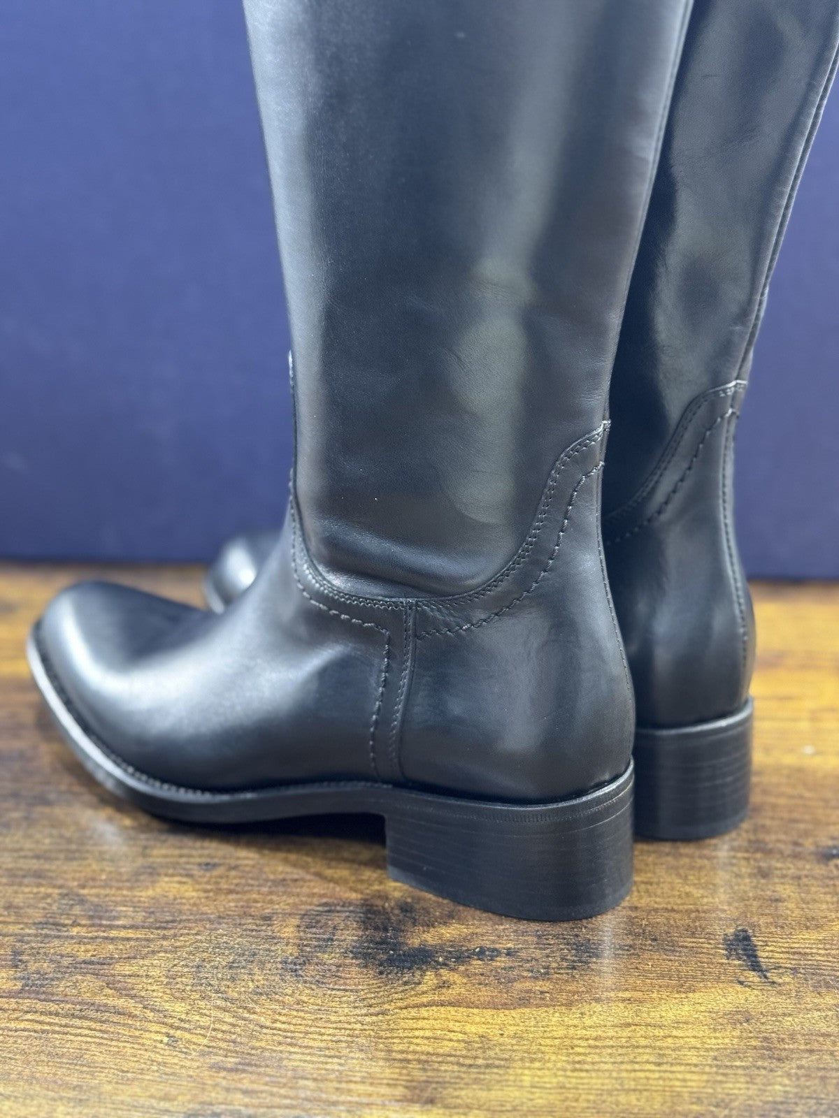 Stivale Cesare Marinucci Cavallerizza Fatto A Mano Pelle Nero   Made in Italy 37