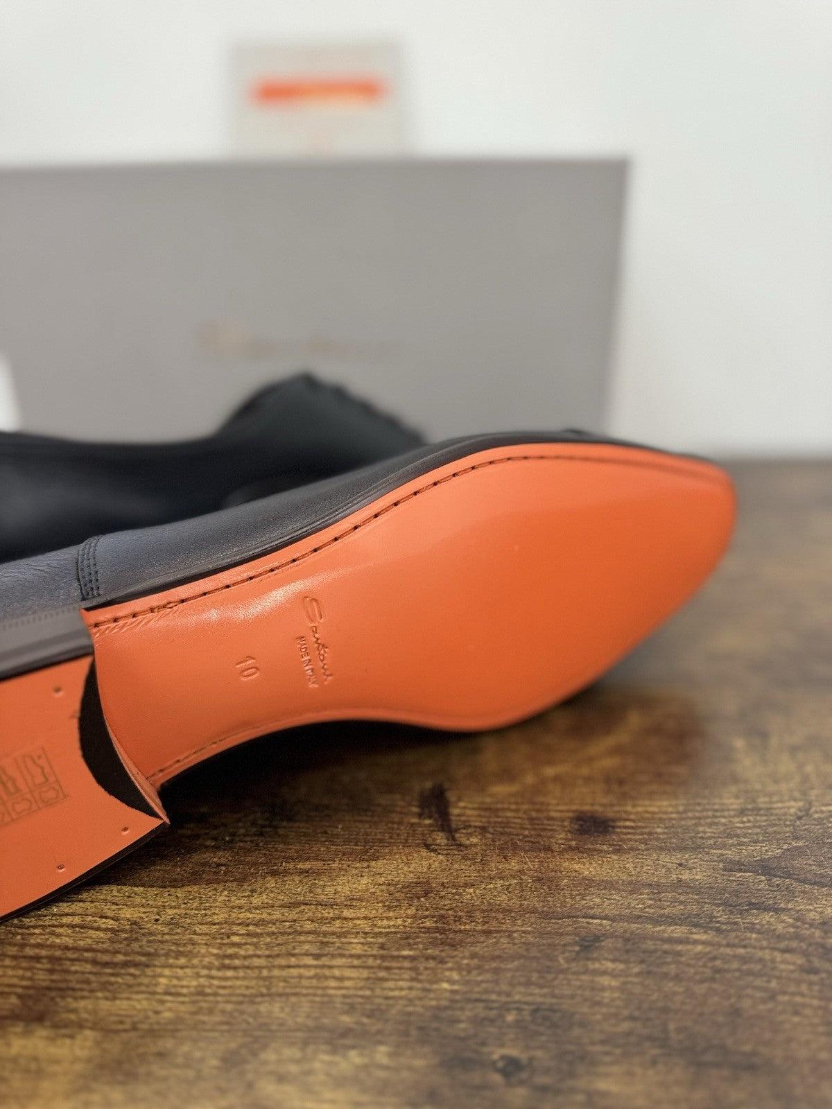 Santoni Stringata In Pelle Di Cervo  Blu Goodyear Luxury Scarpa Santoni Uomo 44