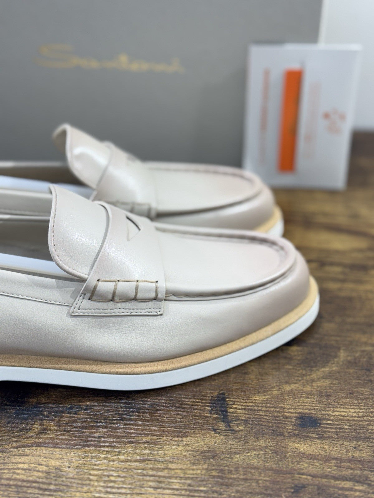 Santoni Mocassino Pelle  Beige  Luxury Santoni Scarpe Donna 40.5