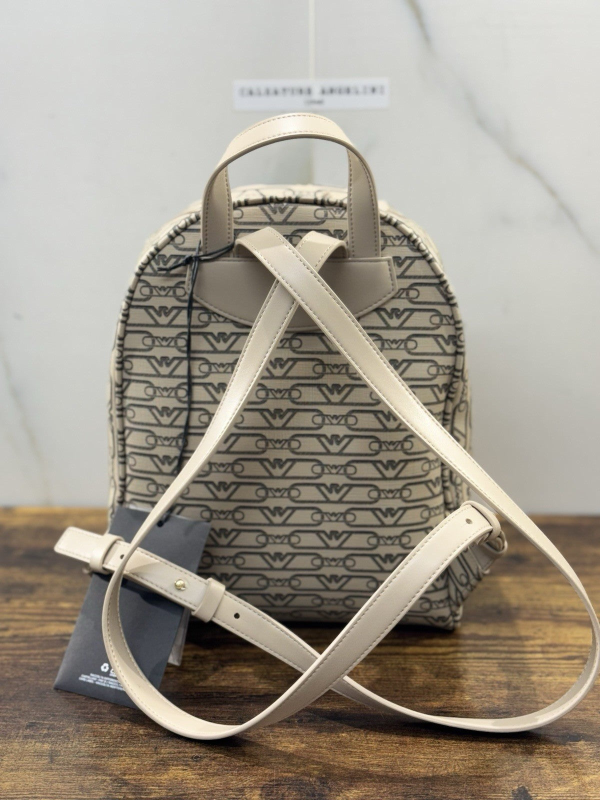 Emporio Armani Zaino Monogram  Beige Casual Armani Borsa Donna