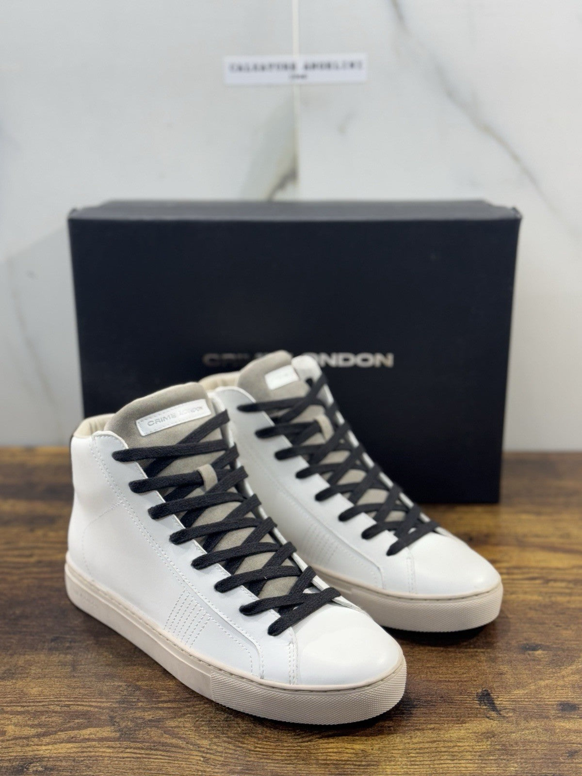 Crime London Sneaker Uomo High  Essential      Pelle  Bianco Casual Men Shoes 41
