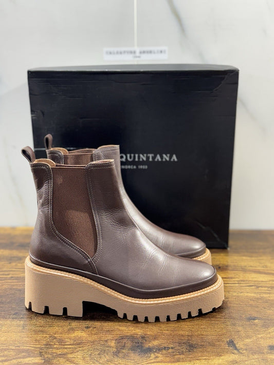 Pons Quintana Stivaletto Donna Carm B Pelle Marrone      Zeppa  Luxury Boot 37