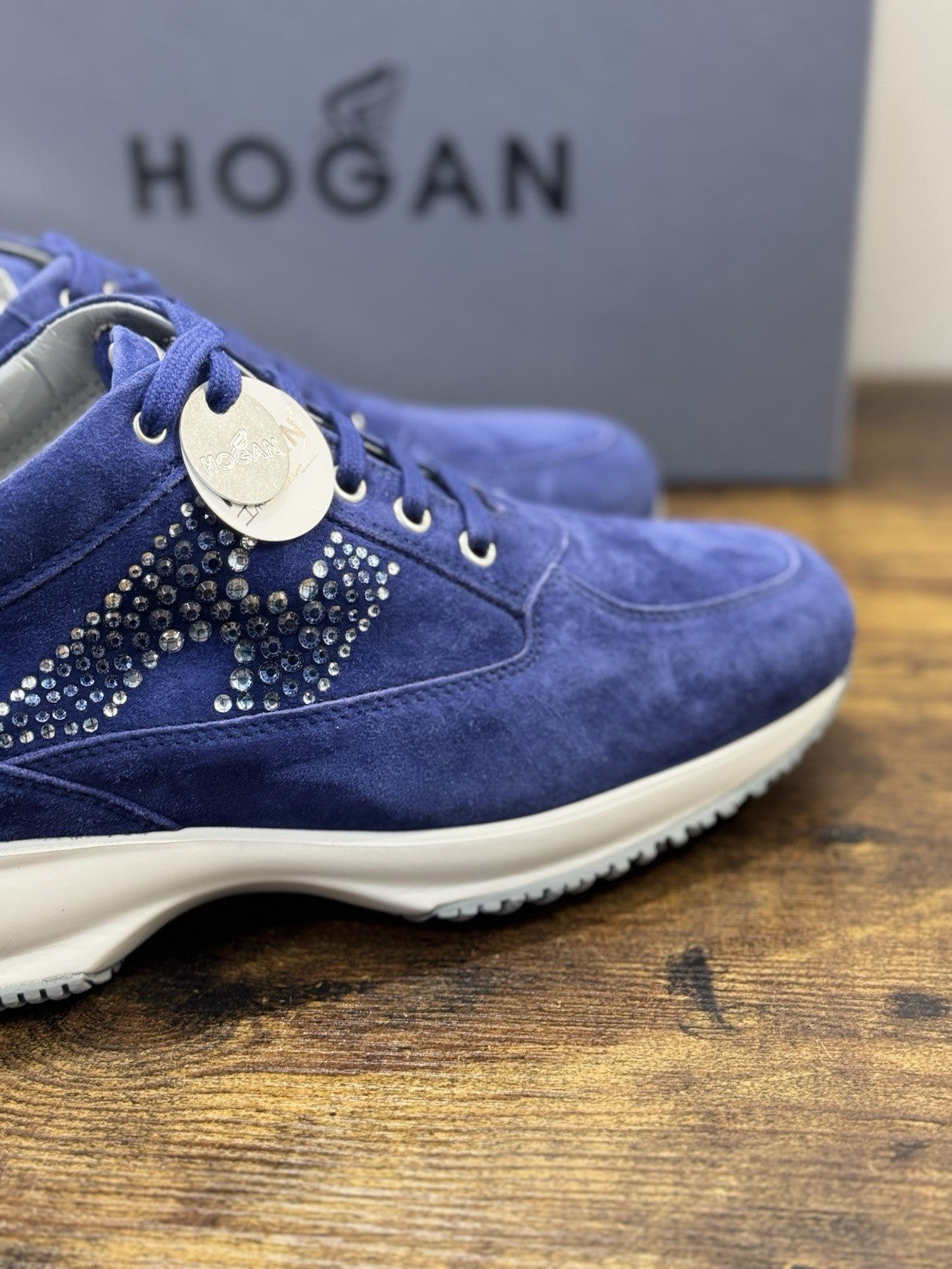 Hogan Interactive   Donna Sneaker Suede Blu  Inchiostro  Luxury Hogan Woman  38