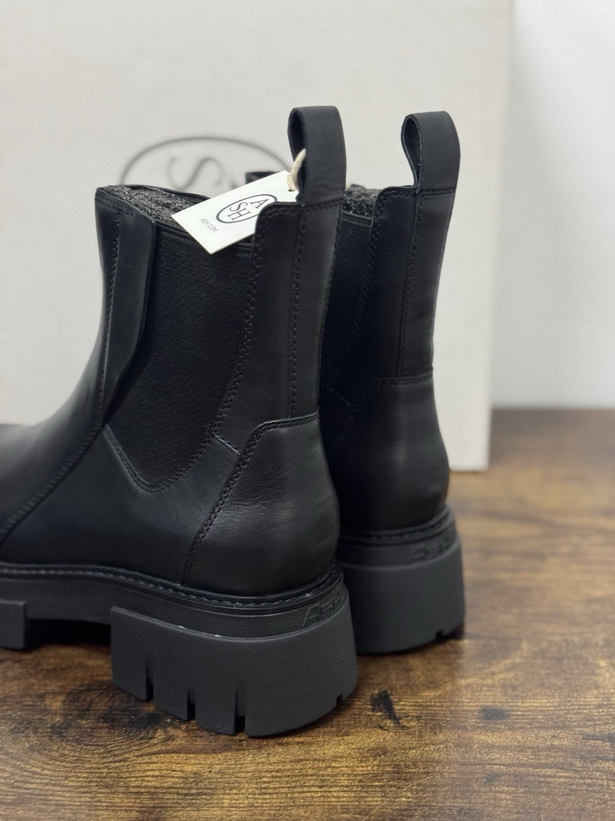 Ash Links Combat Boot Pelle Nero Casual Ash Donna 39
