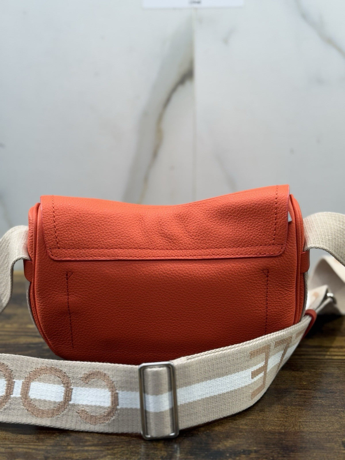 Coccinelle Borsa  Raquel  Arancio 100% Pelle Made In Italy Donna Tracolla
