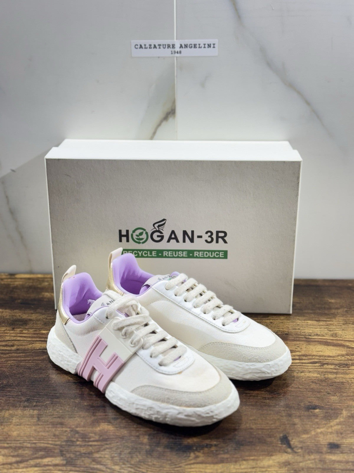 Hogan 3r Sneaker Pelle Bianca Rosa  Casual Hogan Donna 39