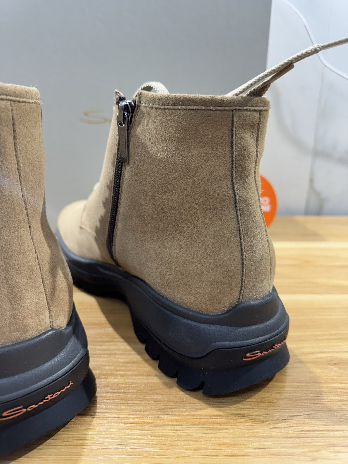 Santoni Polacco Uomo Suede Beige Pelliccia Interna Luxury Santoni Uomo 43