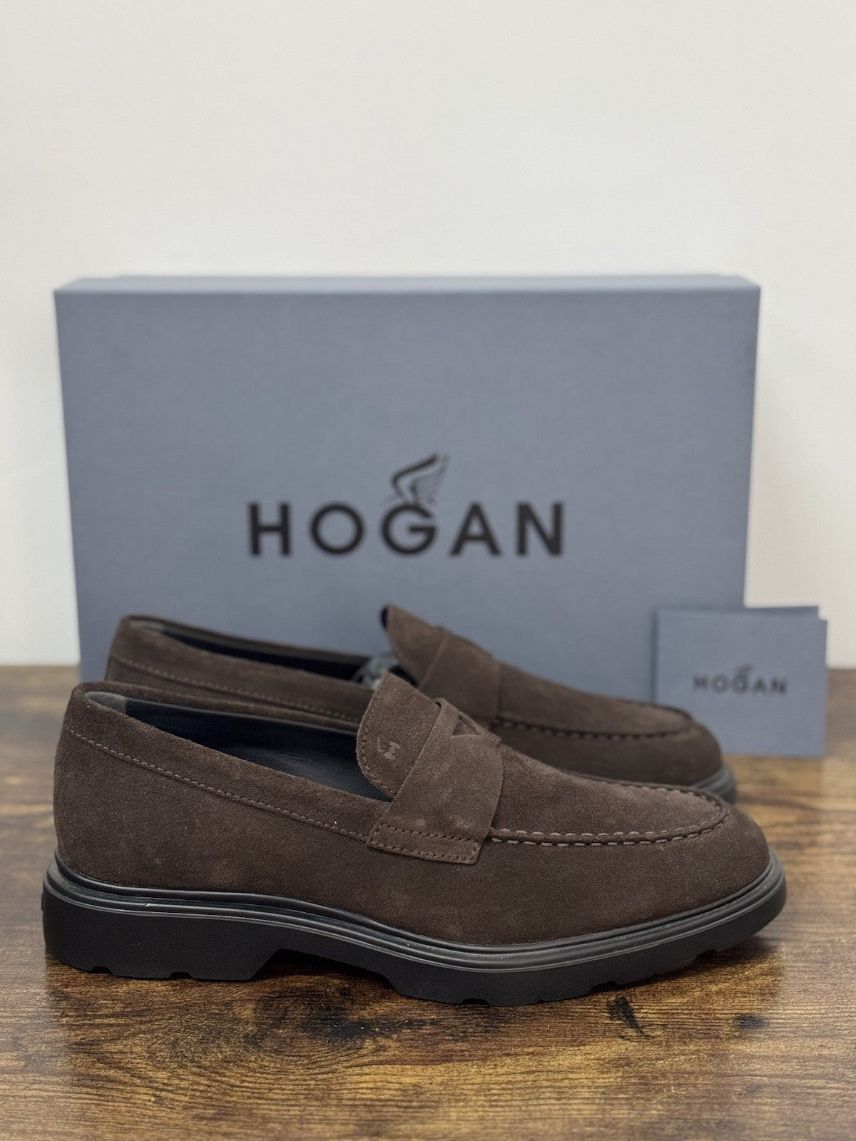 Hogan H393 Mocassino Suede Ebano Memory Foam Casual Hogan Uomo 40.5