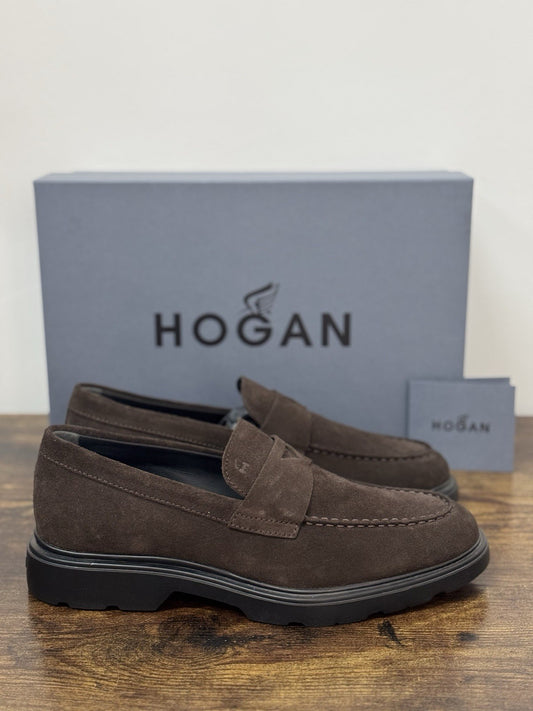 Hogan H393 Mocassino Suede Ebano Memory Foam Casual Hogan Uomo 40.5