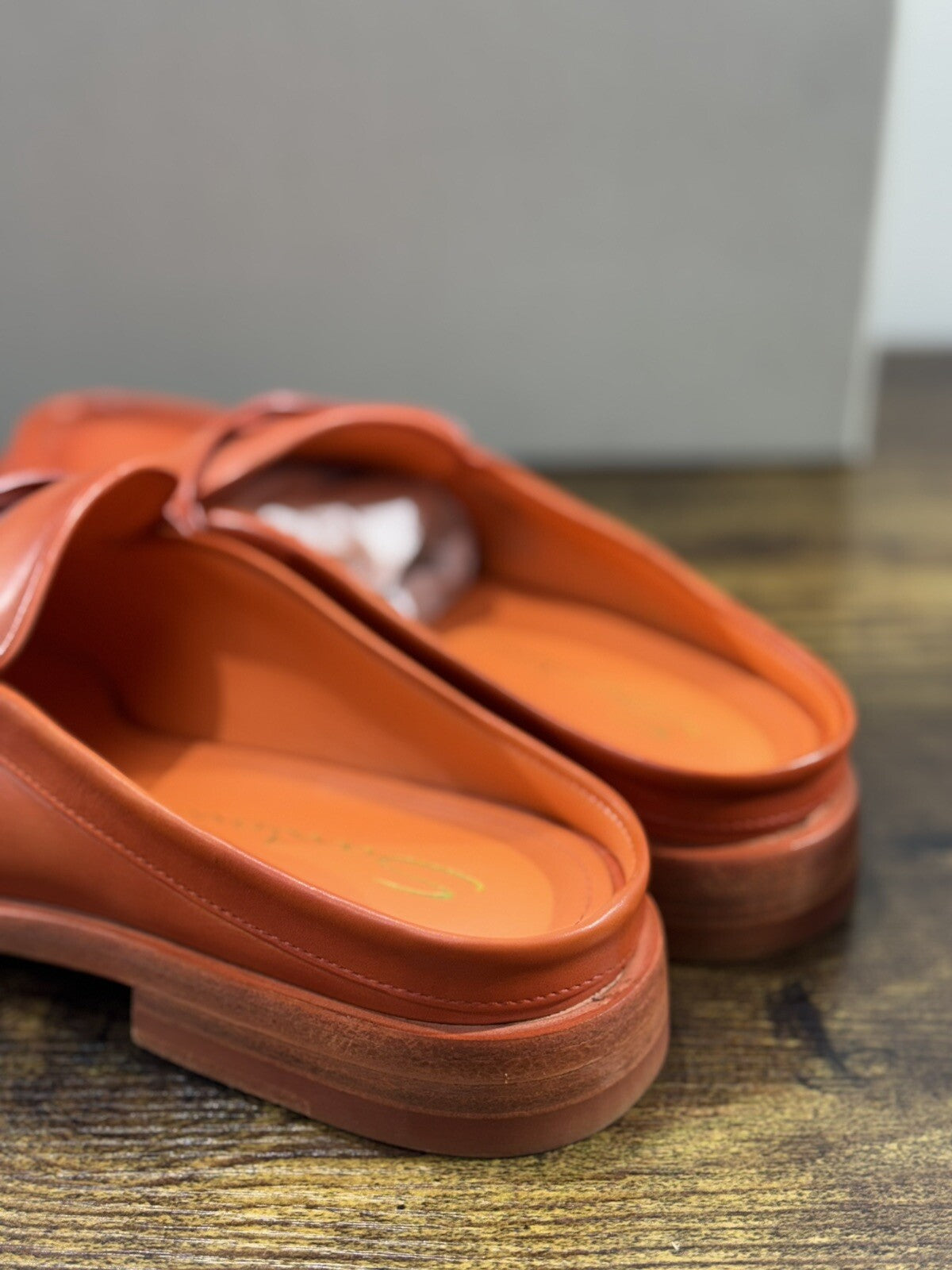 Santoni Sandalo Donna In Pelle Orange   Super Soft Luxury Woman Shoe 39