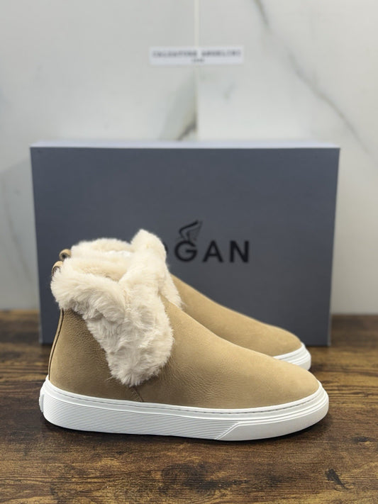 Hogan H366 Stivaletto Winter Feeling Pelle Nabuk Beige  Casual Hogan Donna 36.5